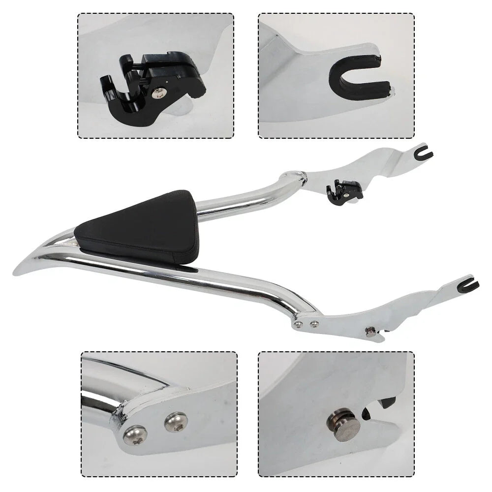 22" Chrome Backrest Sissy Bar for Harley Street Glide Road King (2009–2022)