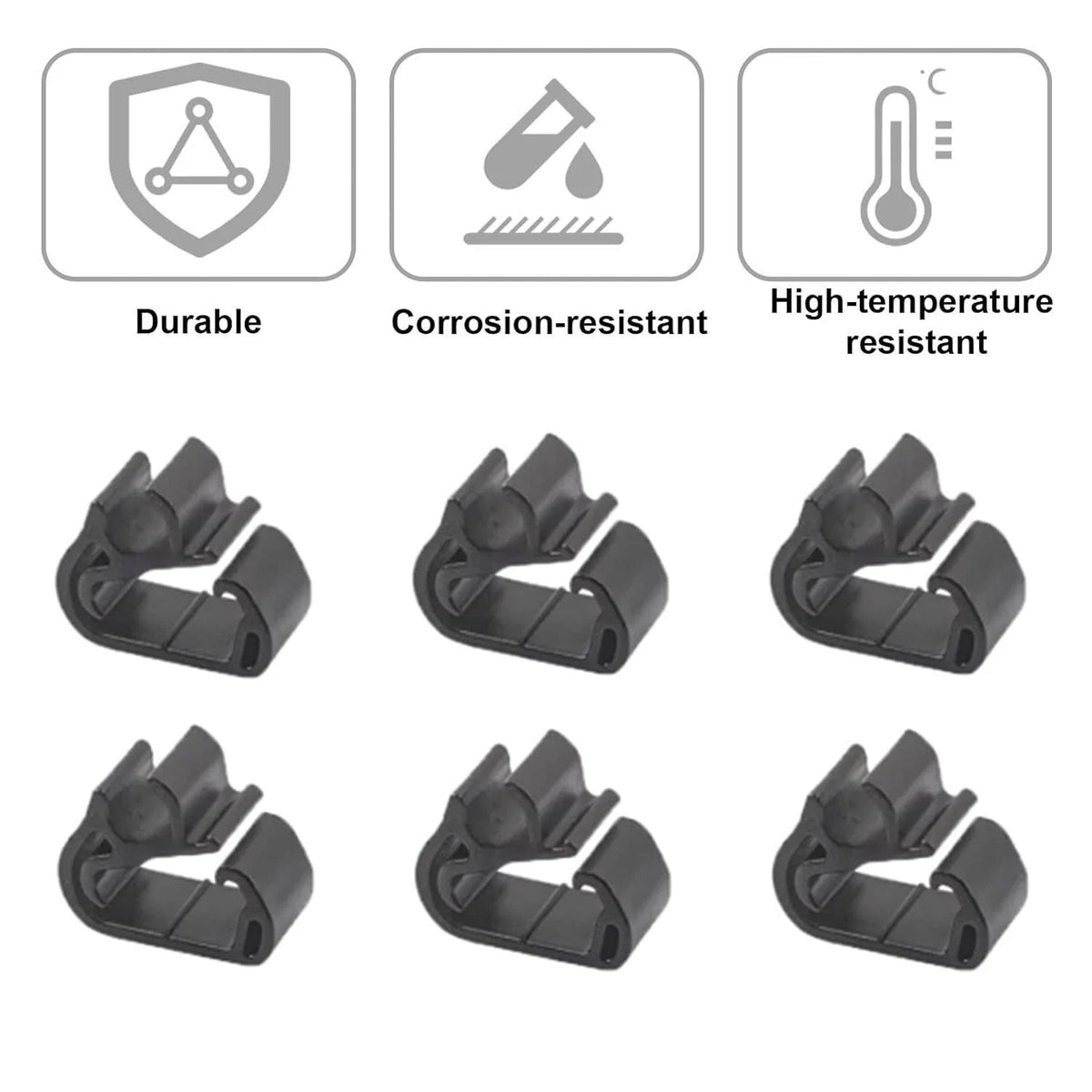 Set of 6 Wiper Washer Hose Retention Clips for Tesla