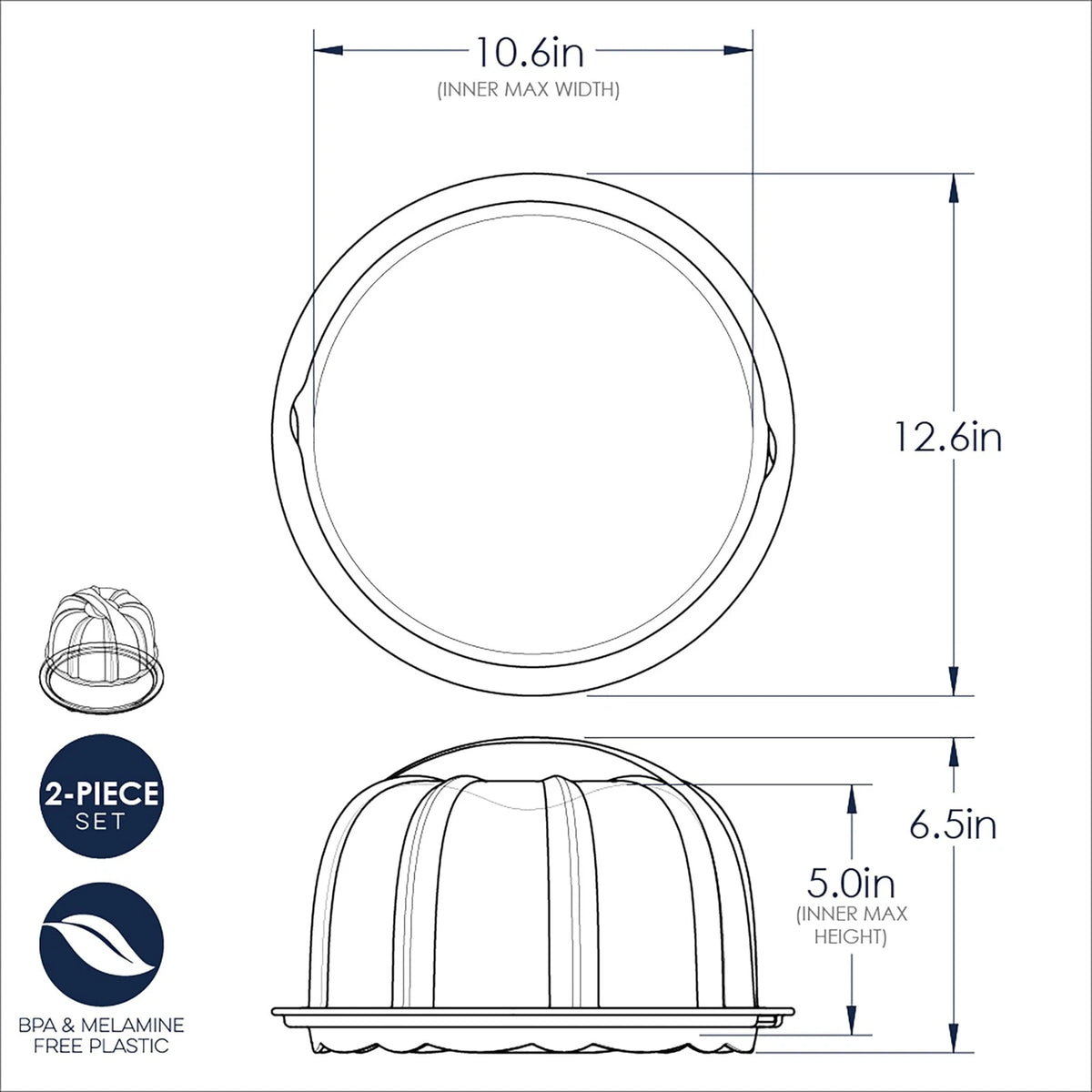 Translucent Bundt Cake Pan for Nordic Ware (10.7 x 6.1 in)
