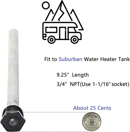 2 Pack Anode Rods for RV Water Heater 9.25"