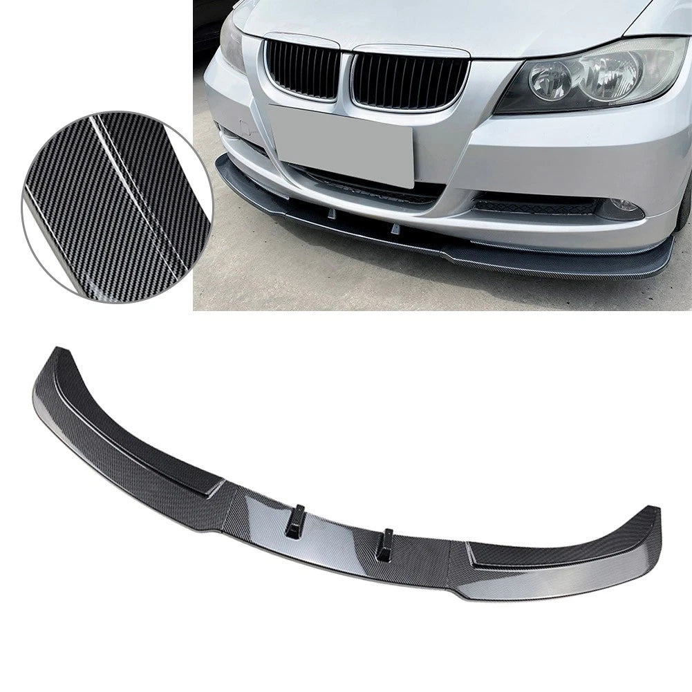 Front Bumper Lip Spoiler for BMW 3 Series E90 E91 320i (2005–2008) Carbon Black