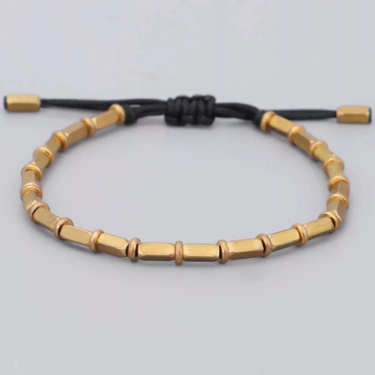 Black Tibetan Buddhist Long Copper Beads Healing Rope Bracelet Bangle