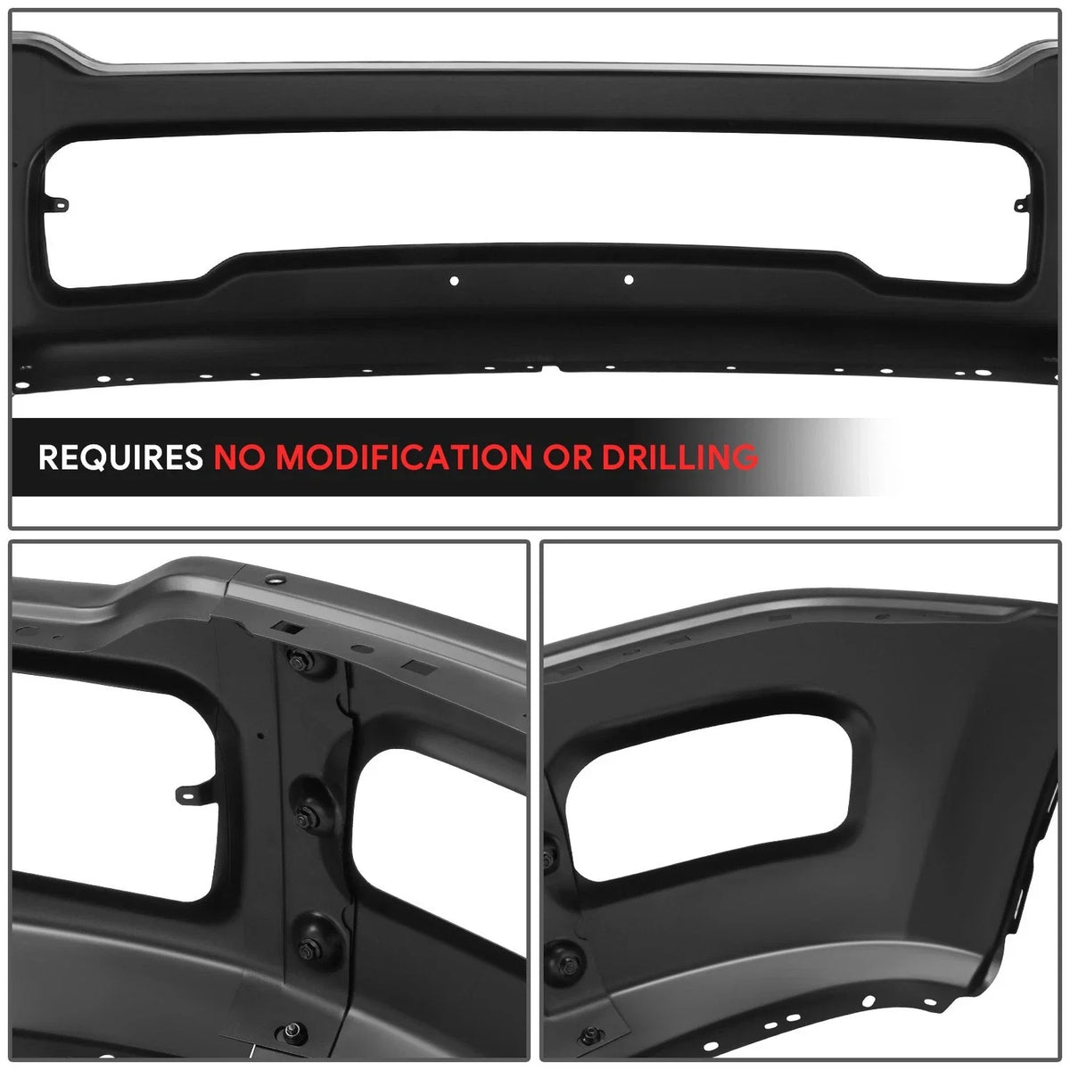 Front Bumper Face Bar for Ram 2500 3500 (2019–2026) Black w/o Sensor Holes