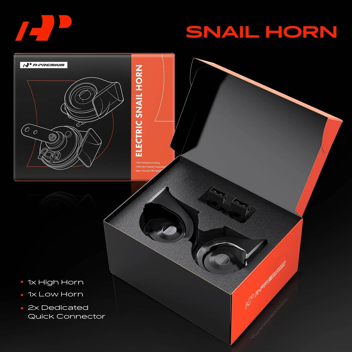 2X Snail Horn for Volkswagen Jetta, Passat, Golf, Audi