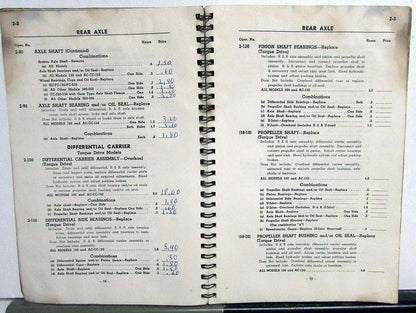 Service Hours Charges Book for 1951 GMC Truck (100-350 Models)