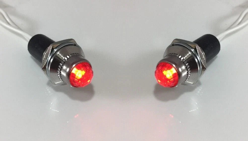 Red Pilot Dash Warning Lights 12V for Classic Hot Rod (Universal)