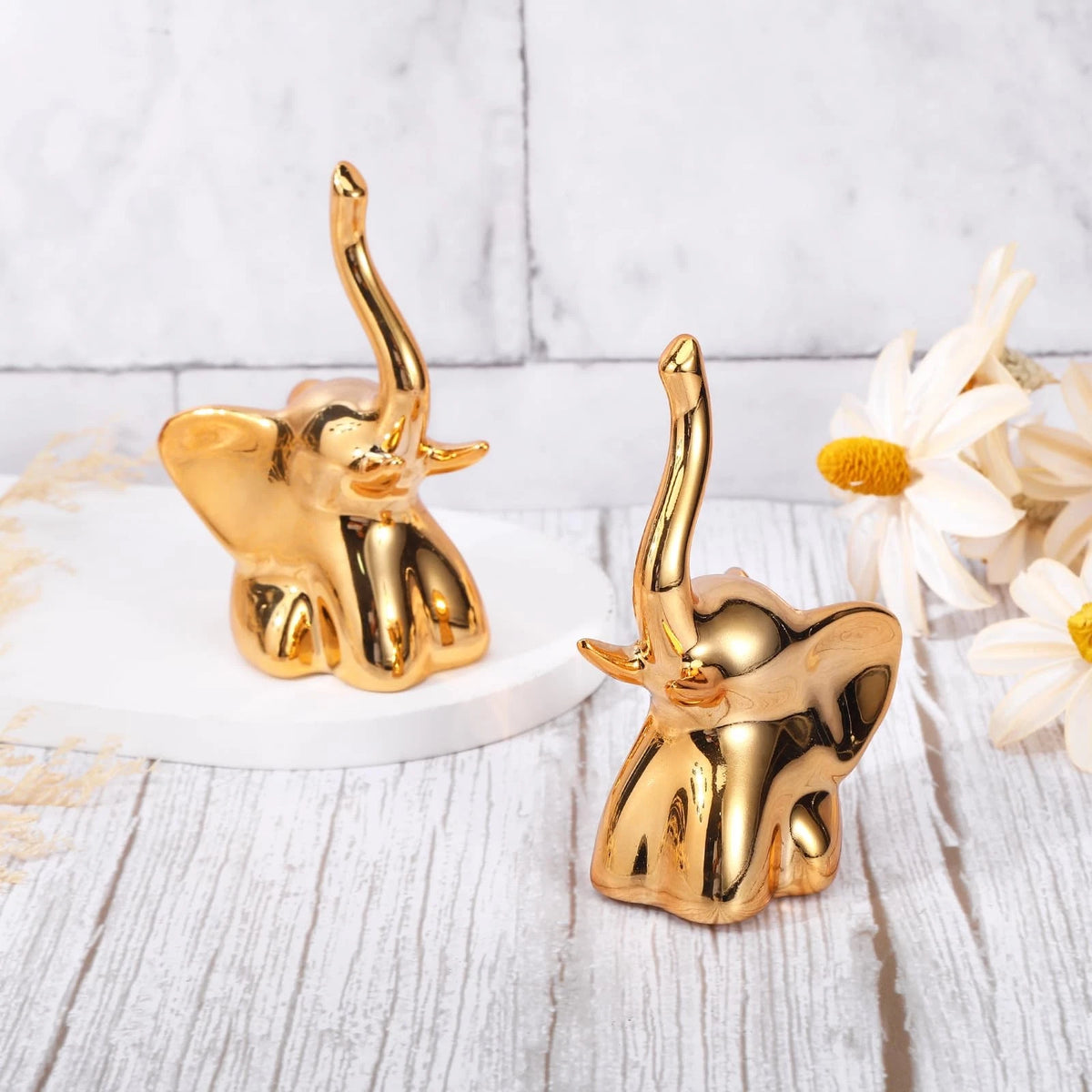 2Pcs Decorative Gold Ceramic Toilet Bolt Covers 3.46in x 1.97in