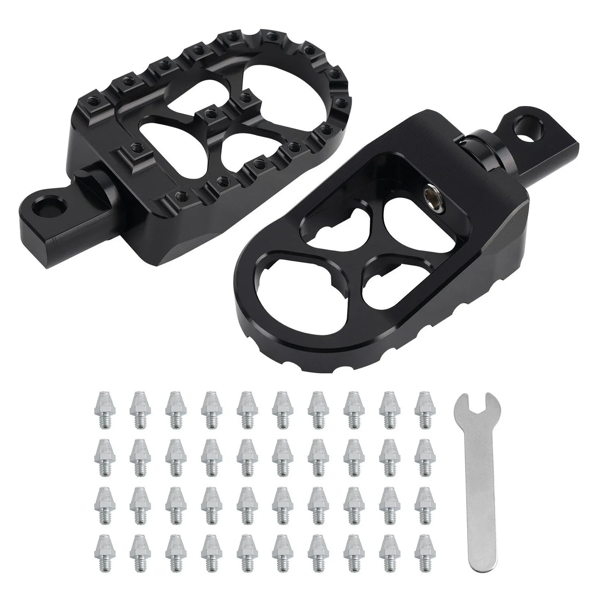 Black CNC Wide Fat Foot Pegs for Harley Dyna Sportster Fatboy