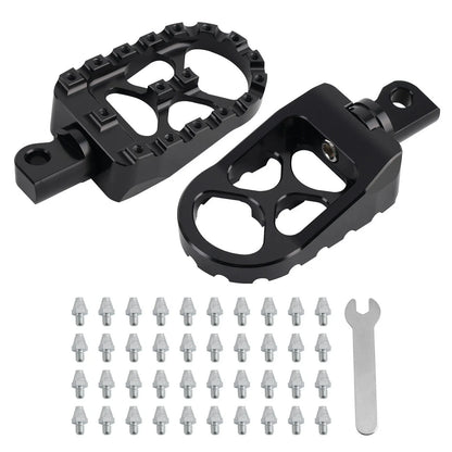 Black CNC Wide Fat Foot Pegs for Harley Dyna Sportster Fatboy