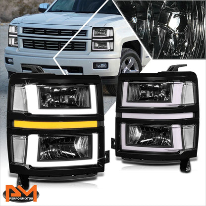 U-Shape LED DRL Sequential Turn Headlights for Silverado 1500 (2014–2015)