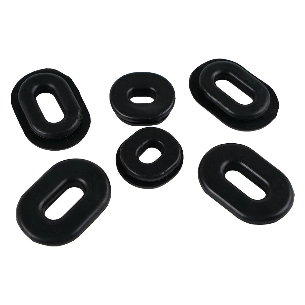 Set of 6 Side Cover Grommets for Honda CB100K (1971–1972) Black Rubber