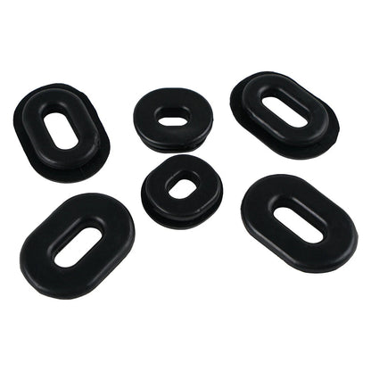 Set of 6 Side Cover Grommets for Honda CB100K (1971–1972) Black Rubber