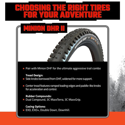 Minion DHR II 26"x2.3" Dual Compound Tire (26x2.30) - EXO