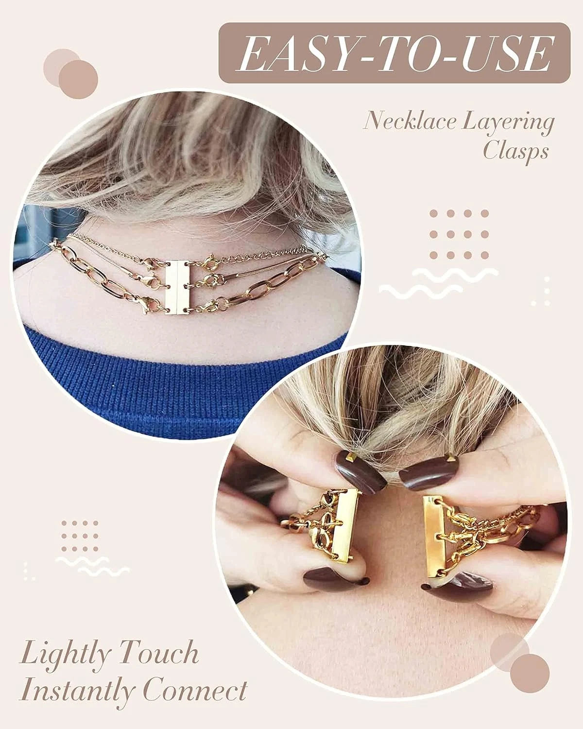 Layered Necklace Clasp for OHINGLT (18K Gold and Silver)