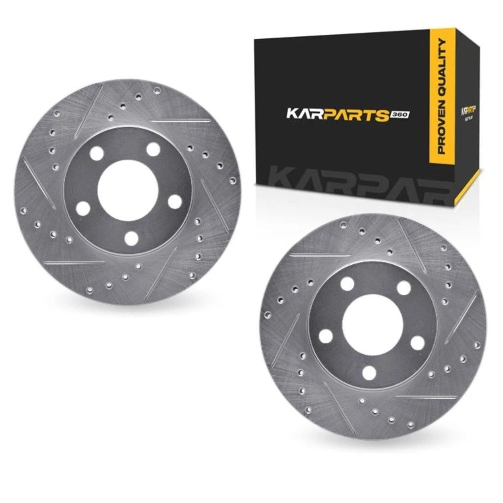 Set of 2 Drilled and Slotted Brake Rotors for Ford Mustang (1994–2004) ALX-PAU-DF-7002-54152-CLA1