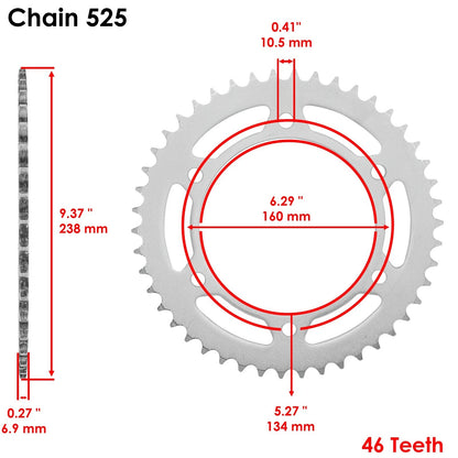 Green O-Ring Drive Chain and Sprockets Kit for Honda CBR600F4I (2001–2006) EG1055FS100XO