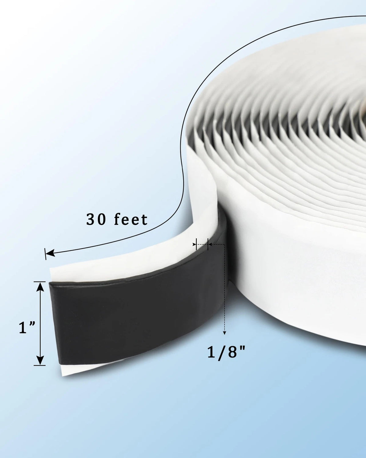 Butyl Seal Tape for RV (1/8" X 1" X 30', Black)