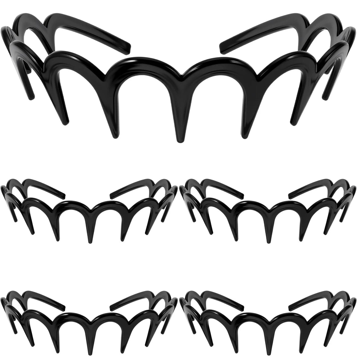 Set of 5 Zig Zag Headbands for Hair Styling