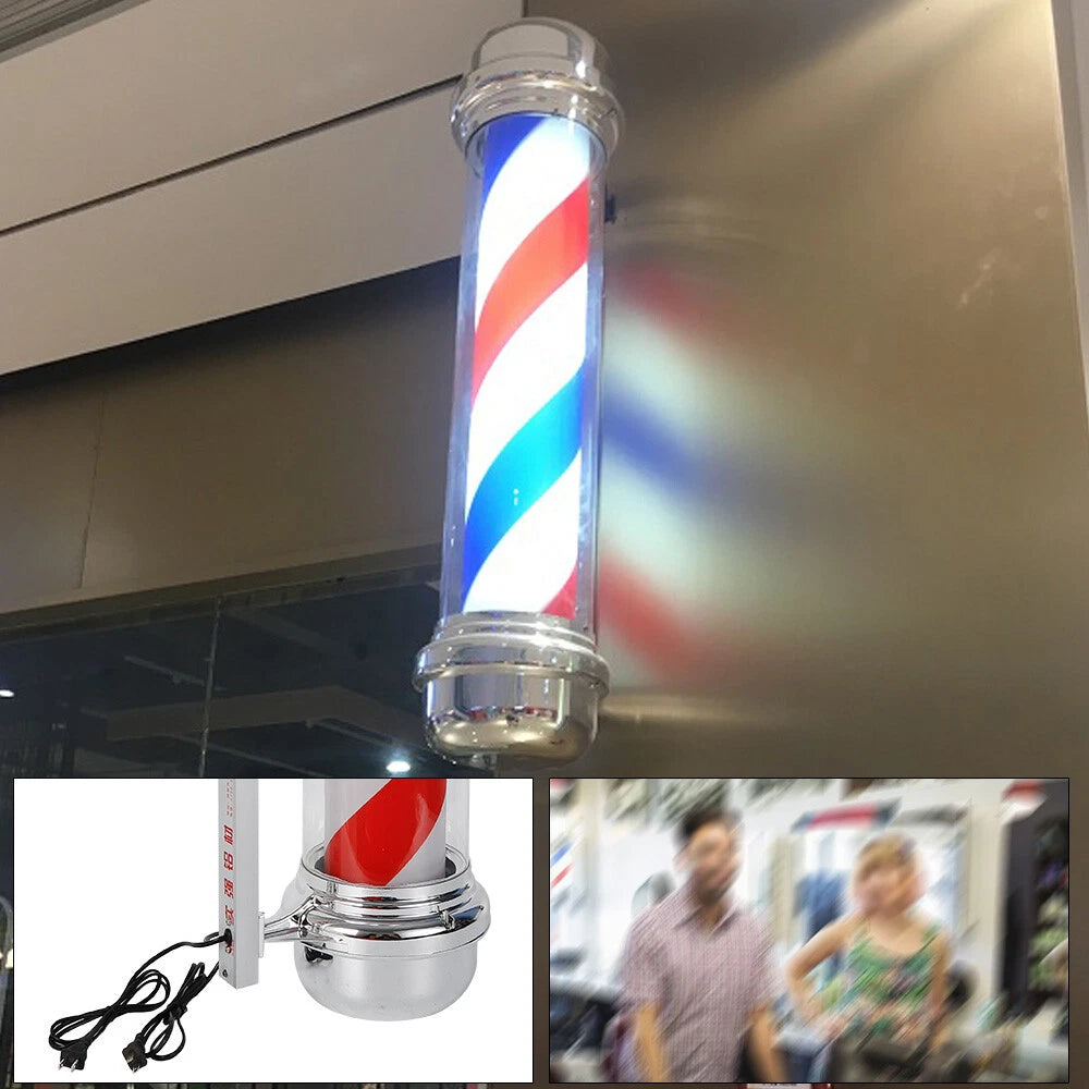 Rotating LED Barber Shop Pole Light Sign for Hair Salon