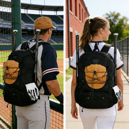 Youth Baseball Bag with Cleats Pocket for MATEIN 29L (Black)