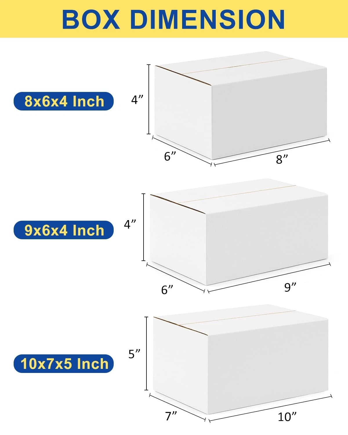 Set of 3 Poever Storage Bins (8x6x4, 9x6x4, 10x7x5) - White