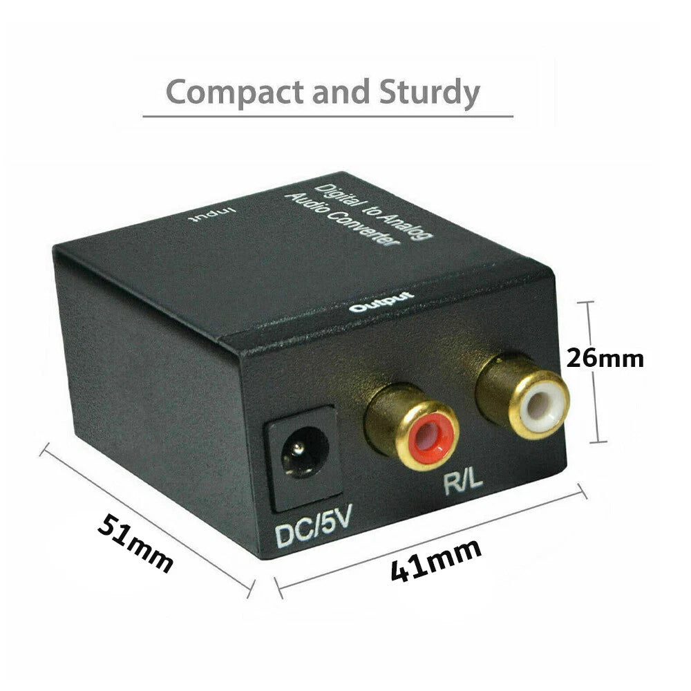 Digital Optical Coaxial to Analog RCA L/R Audio Converter Adapter