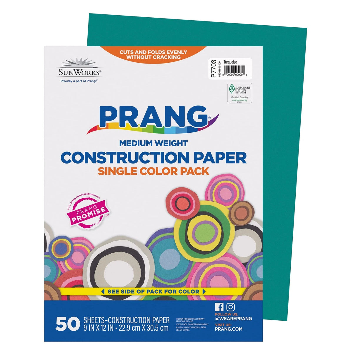 Construction Paper for Prang (Pack of 50) - Turquoise