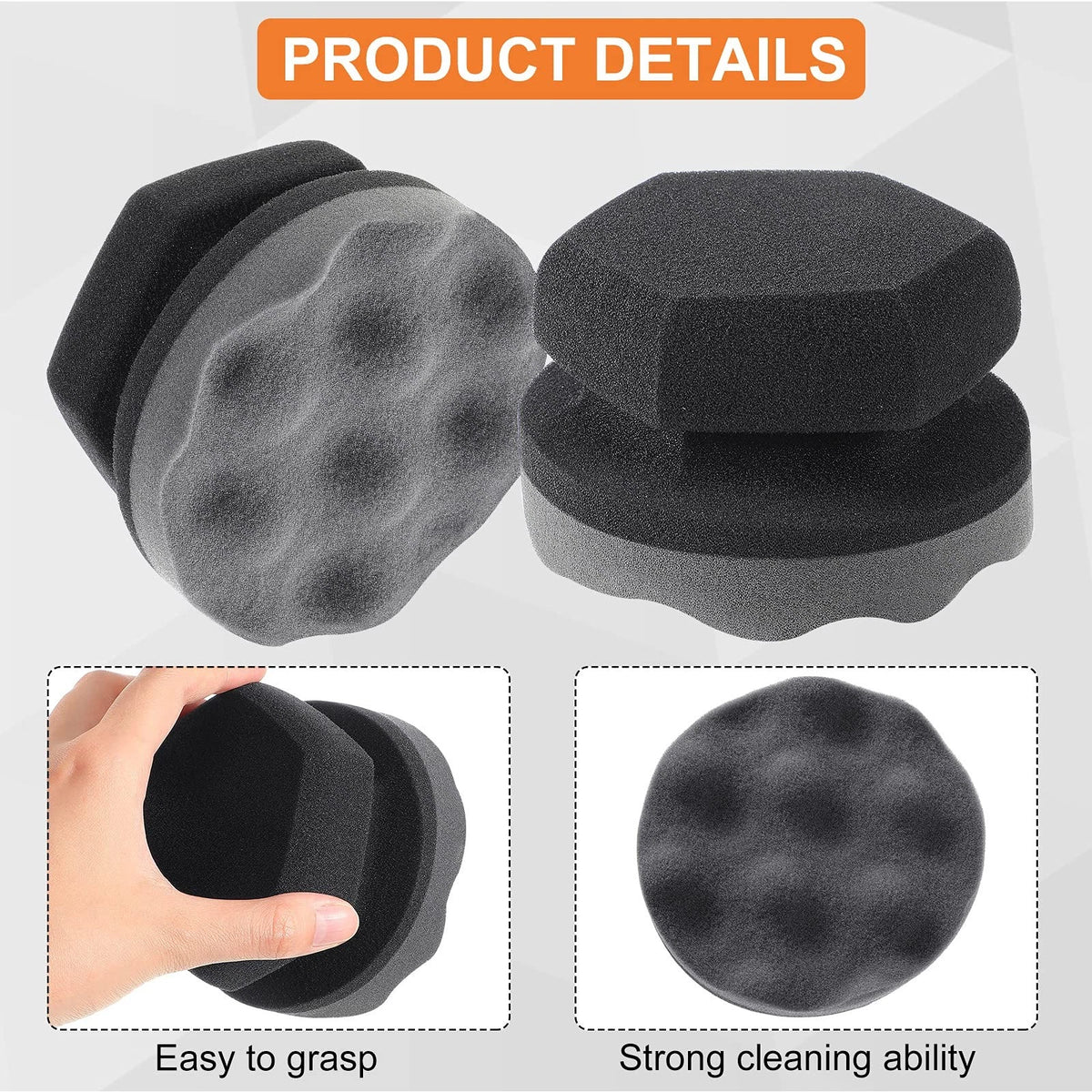 Set of 6 Tire Hex Grip Dressing Applicators for Universal Use (4.33 Inch)