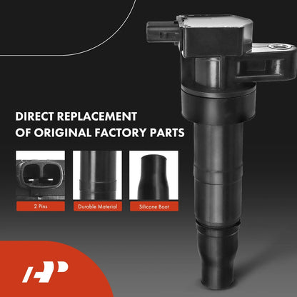 Set of 6 Ignition Coils & Iridium Spark Plugs for Hyundai Santa Fe (2007–2009)