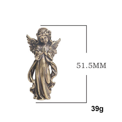 Solid Brass Angel Figurine for Home Office Decor