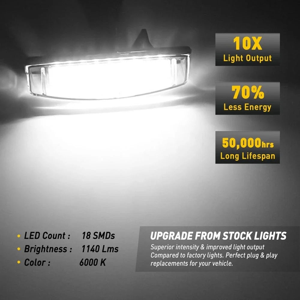 Rear LED License Plate Light for Camry (2002–2011), Sienna (2004–2010), Prius (2001–2013), Echo (2003–2005)