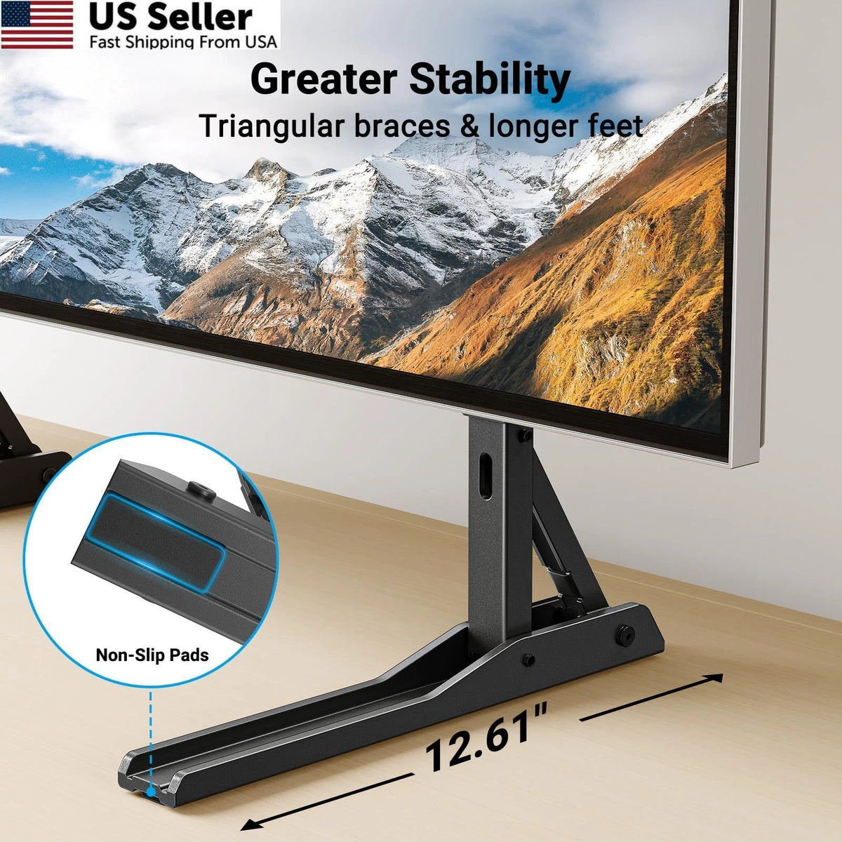 Universal TV Stand Mount for 37"-70" TVs (Steel Leg, Black)