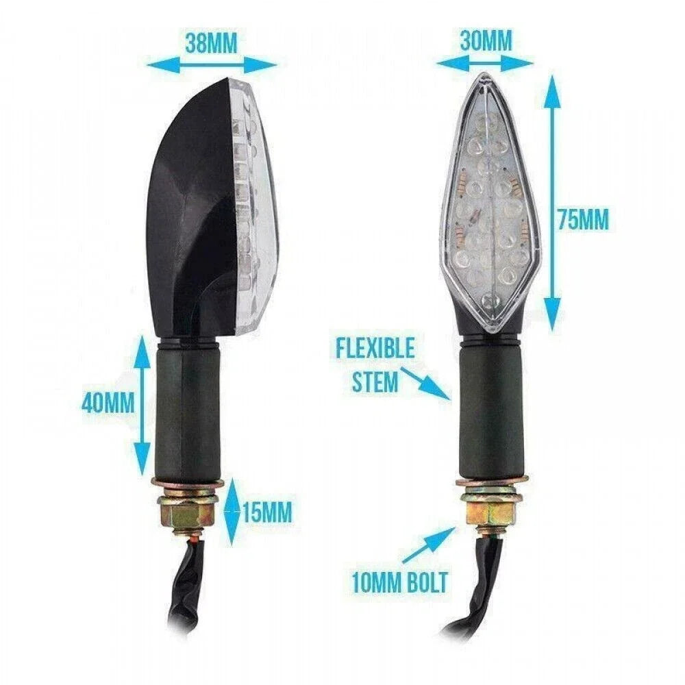 4X Carbon LED Turn Signal Light Indicators for Triumph Speed Four TT 600 (1999–2001)