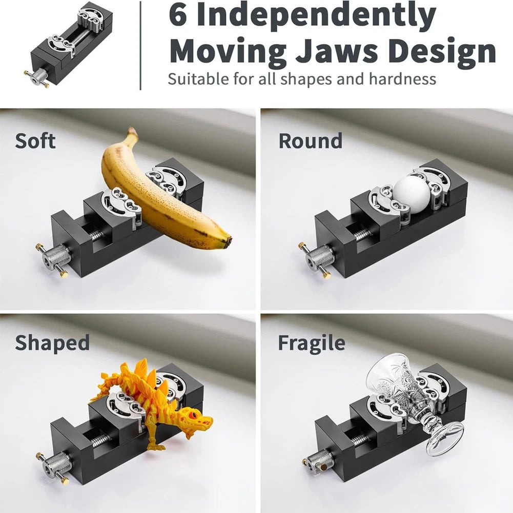 Compact Fractal Vise for Aluminum Body and Stainless Steel Components