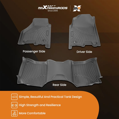 3pc Rubber Floor Mats for Dodge Ram 1500/2500/3500 Crew Cab (2013–2025) I8T7H6