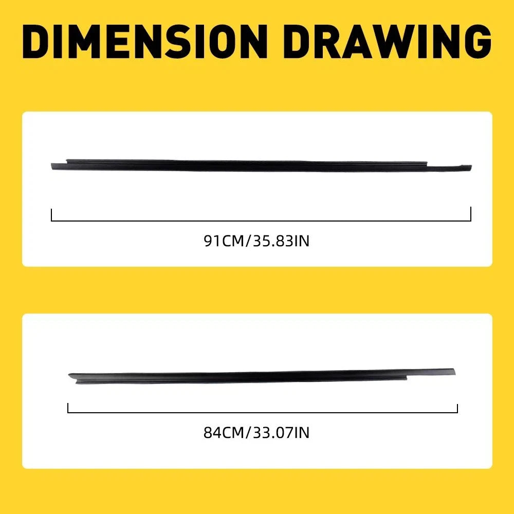 4X Weatherstrip Window Moulding Trim Seal for Ram 1500 2500 3500 (2009–2021)