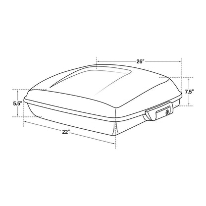 5.5'' Razor Trunk Pad & Mount Rack for Harley Touring Glide (1997–2008)