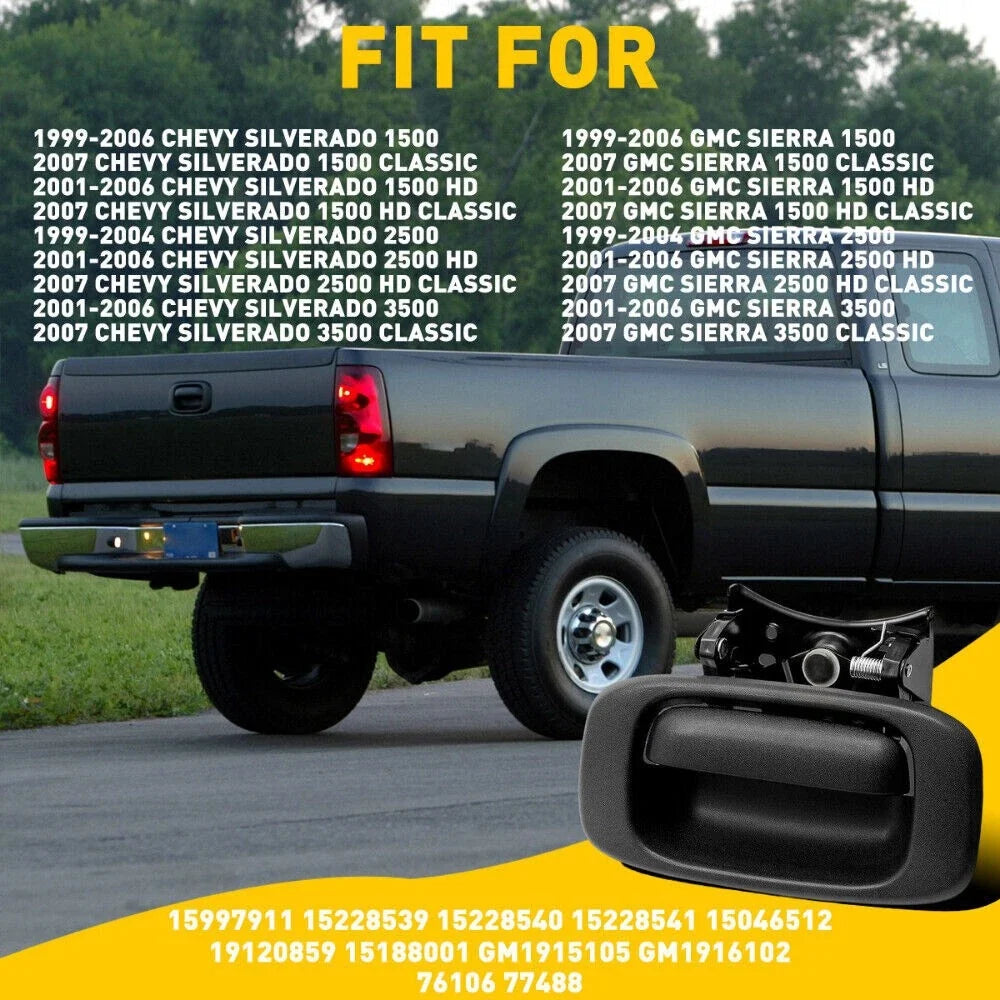 Set of 2 Rear Tailgate Handle Bezels for Chevy Silverado GMC Sierra (2001–2007)