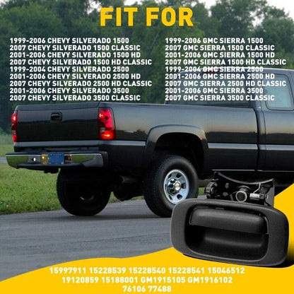 Set of 2 Rear Tailgate Handle Bezels for Chevy Silverado GMC Sierra (2001–2007)