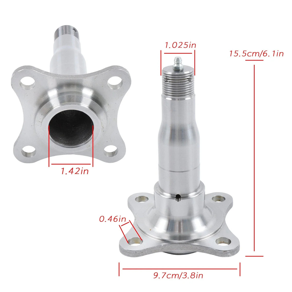 Weld-On 2.375" Round Spindle with Brake Flange for Trailer Axle (1984–1984)