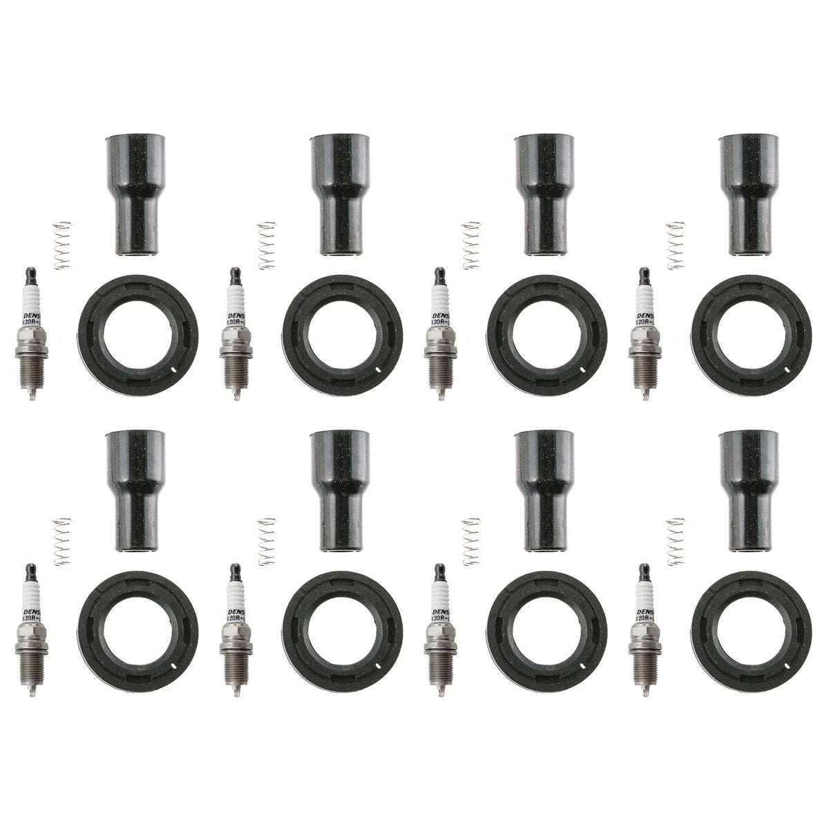 Set of 8 Denso Standard Spark Plugs & Coil Boots for 4Runner GS430 Land Cruiser V8