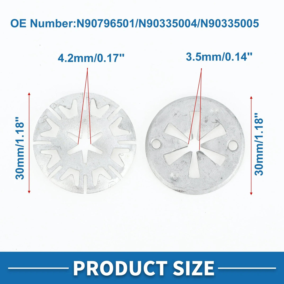 Set of 30 Heat Protection Clamping Discs Washer No.N90796501 for Audi A3 (2015–2024)