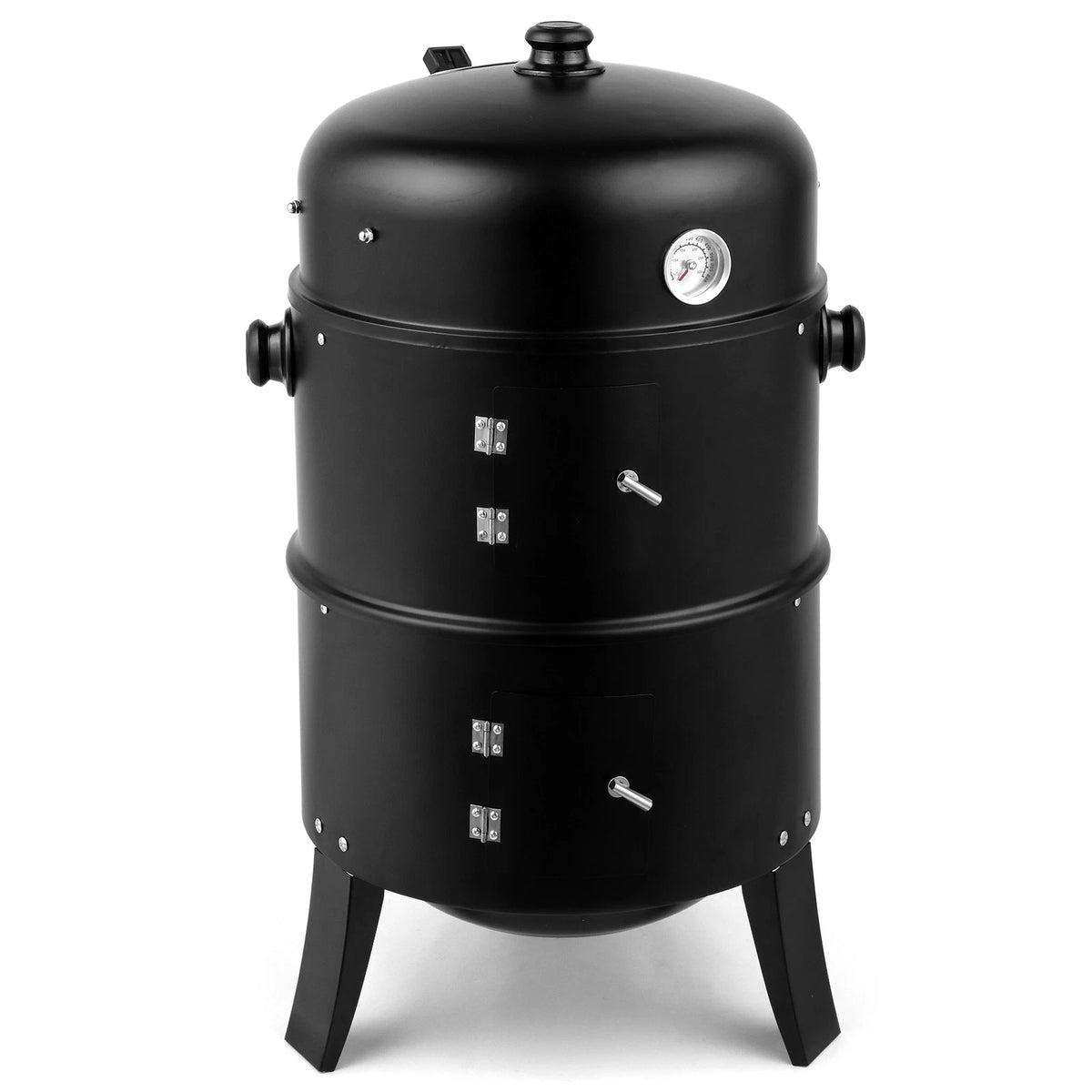 3-in-1 Portable Charcoal BBQ Smoker Grill for Outdoor Camping