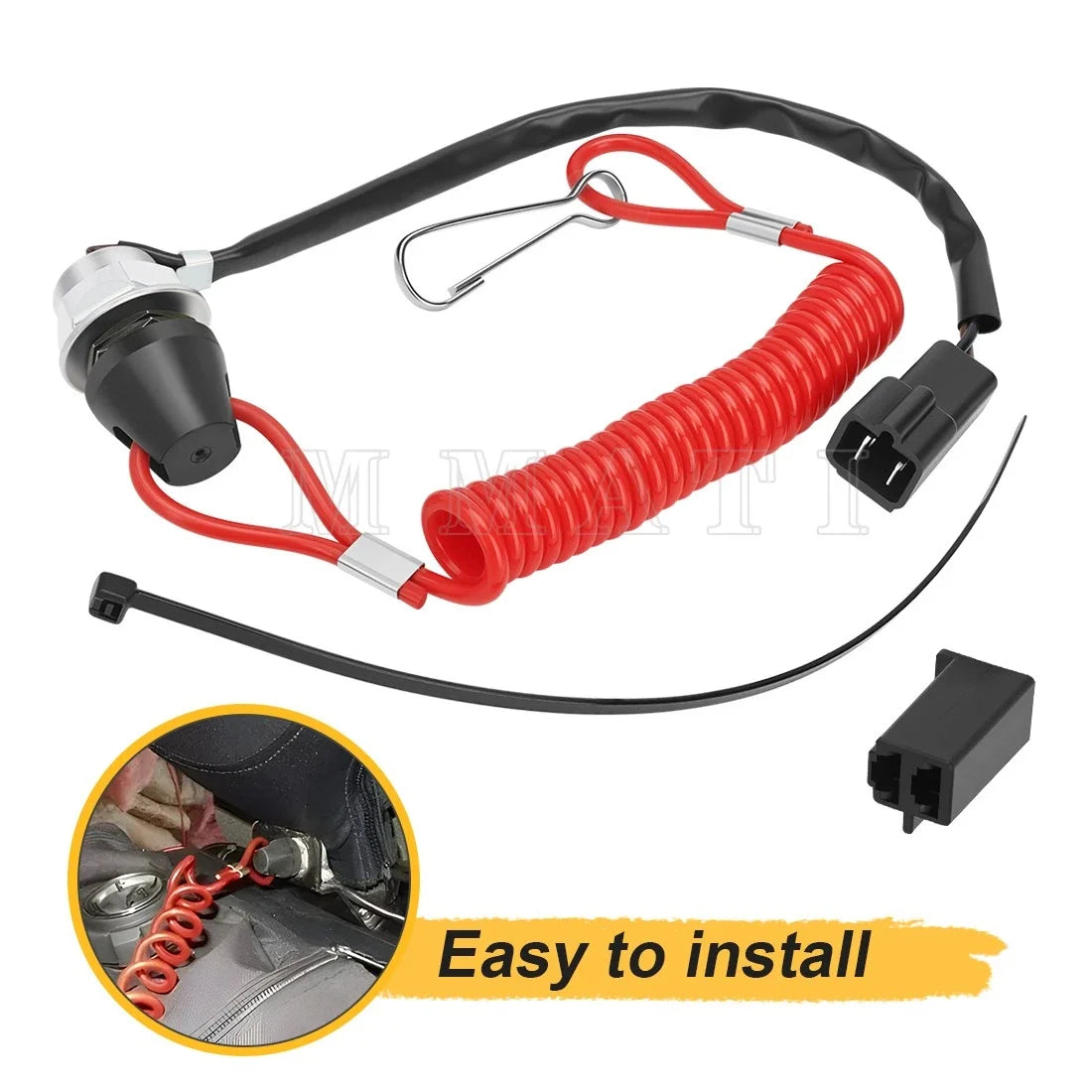 Coiled Tether Kill Switch Kit for Polaris 800 Titan Adventure (2019–2023)