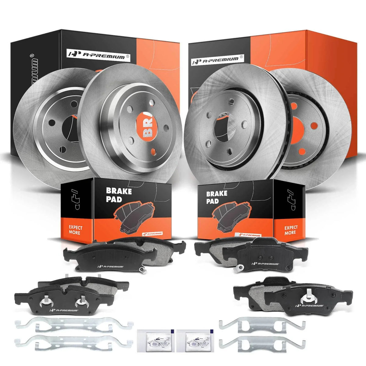 Set of 4 Disc Brake Rotors & Ceramic Pads for Dodge Durango (2011–2020)
