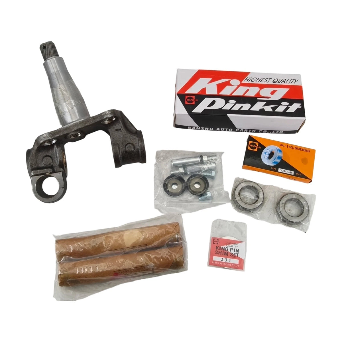 Left Front Axle Knuckle + King Pin Kit for Isuzu NPR NQR (1999–2015) - 950-0295-1212, 5-87831-608-1, 5-87831-608-2, 5-87832-400-0