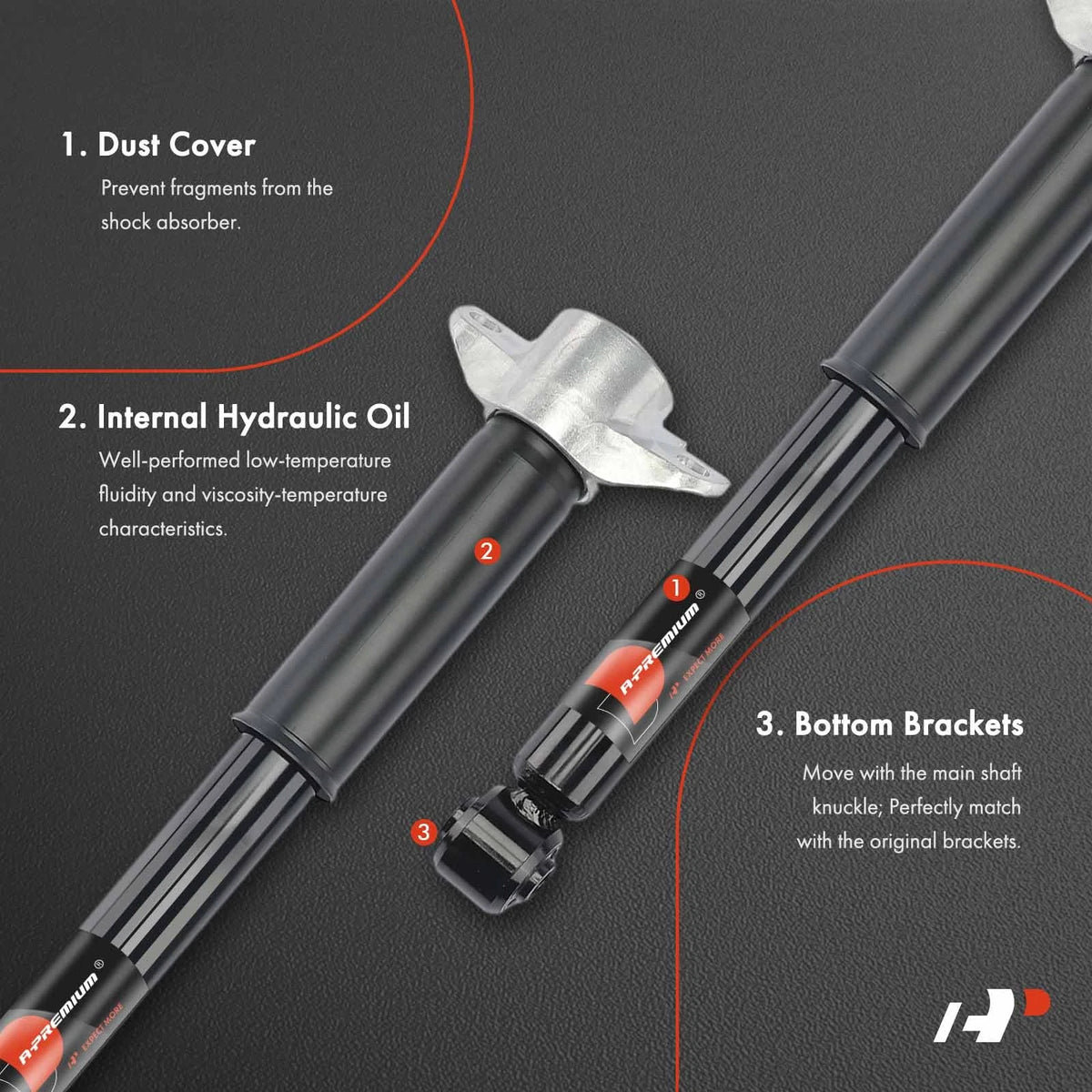 2X Rear Shock Absorber with Top Mount for Lexus ES300h ES350 (2019–2024)