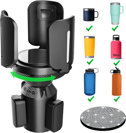 Cup Holder Expander for Car With Holder & Base for Large Bottles (2015–2024)