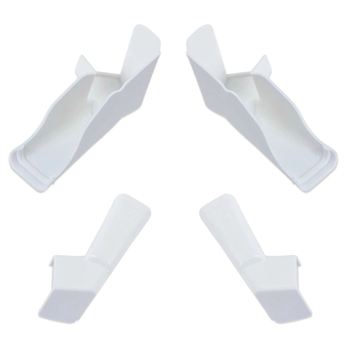 Set of 4 RV Gutter Spout Extensions for Drip Rail - White Long Version