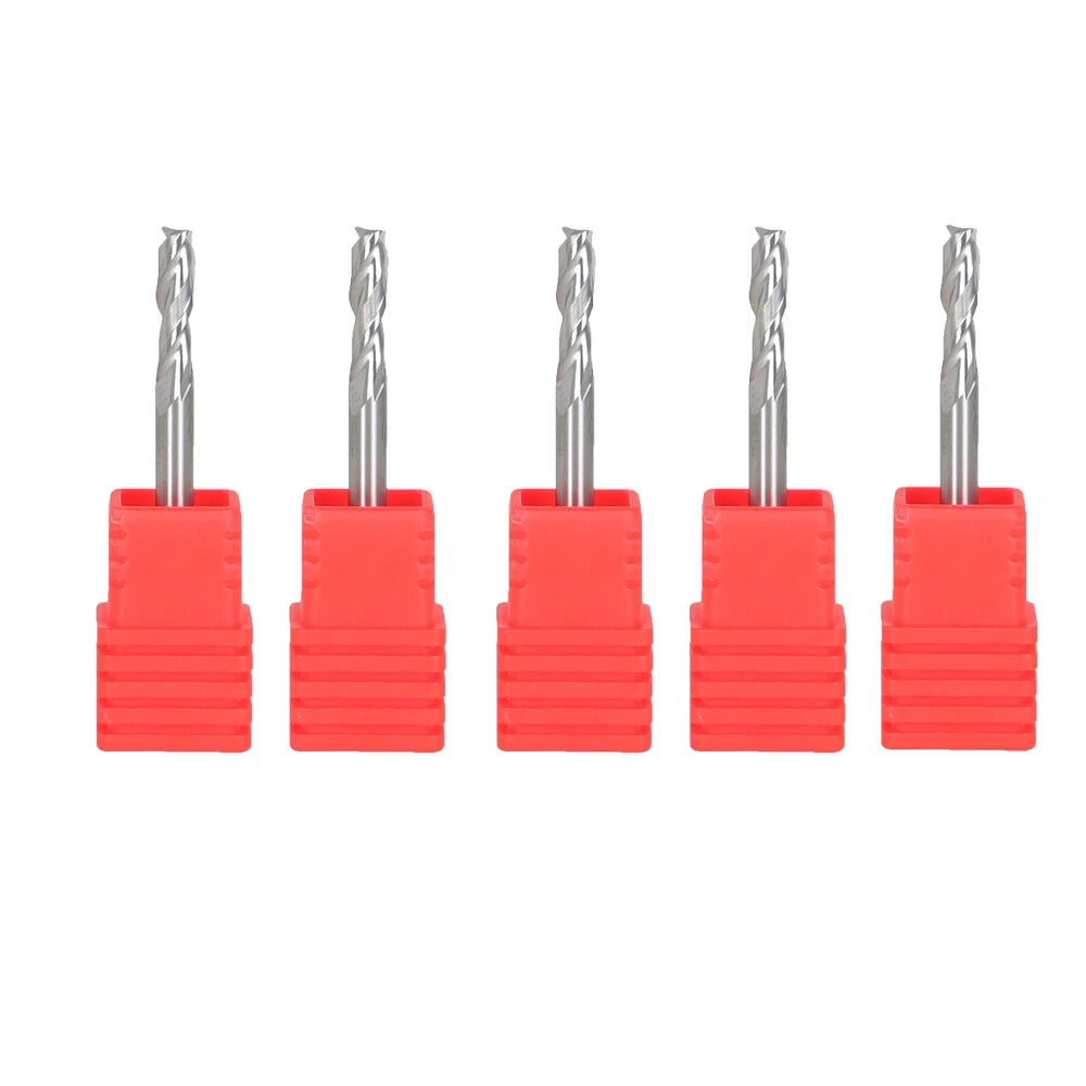 5 Pack 1/8" Diameter 2 Flute End Mill for Various Applications